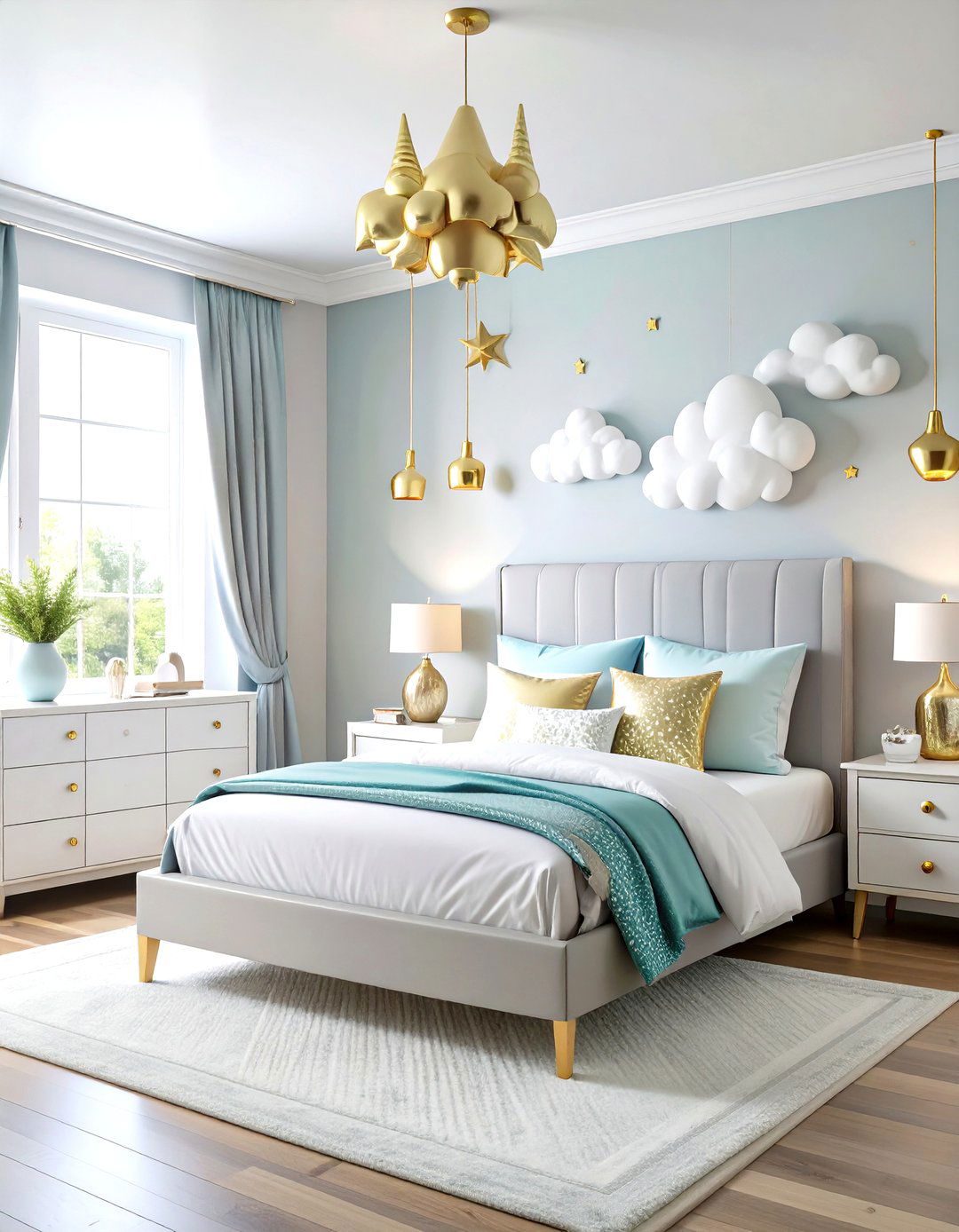 Gold and Silver Metallic Accents - 20 Unicorn Bedroom Ideas