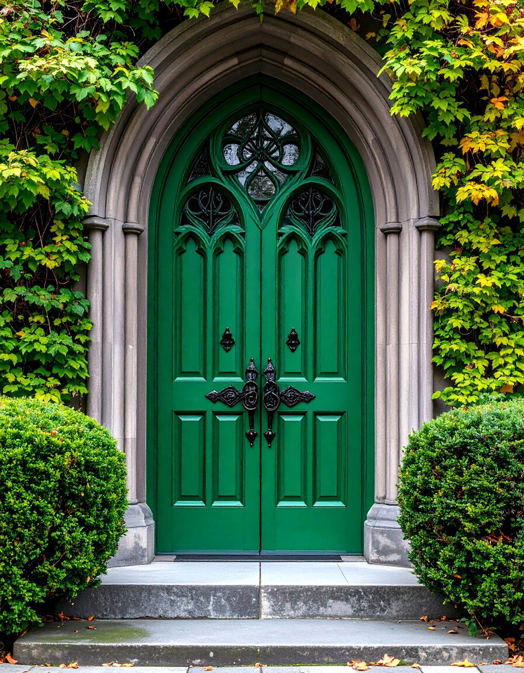 Gothic Front Door with Celtic Cross Hardware - 20 Gothic Front Door Ideas