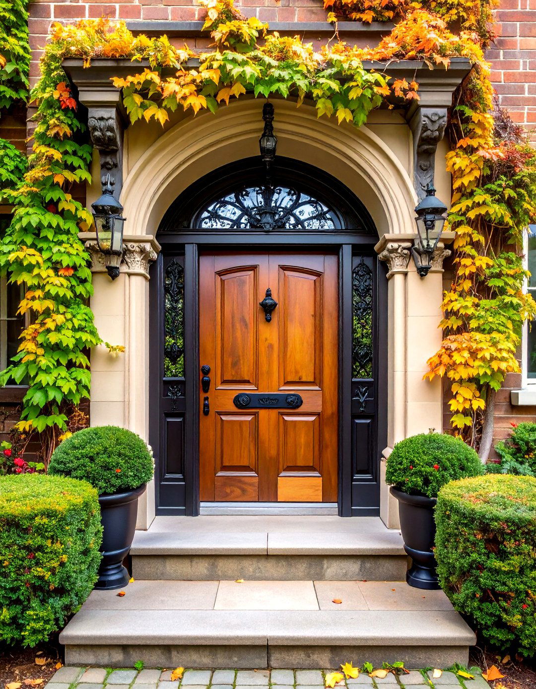 Gothic Front Door with Crocket and Finial Details - 20 Gothic Front Door Ideas
