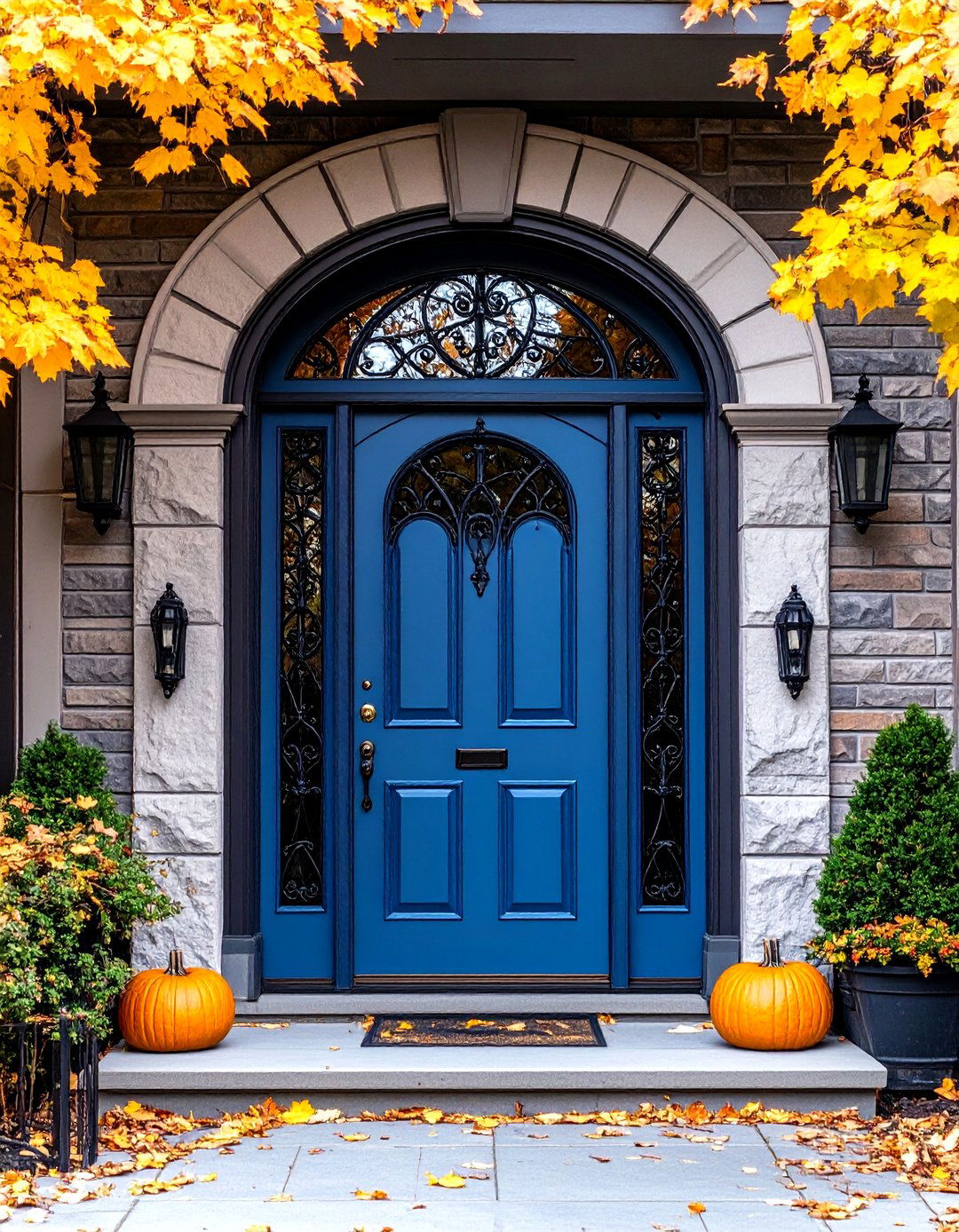 Gothic Front Door with Ironwork Security Grilles - 20 Gothic Front Door Ideas