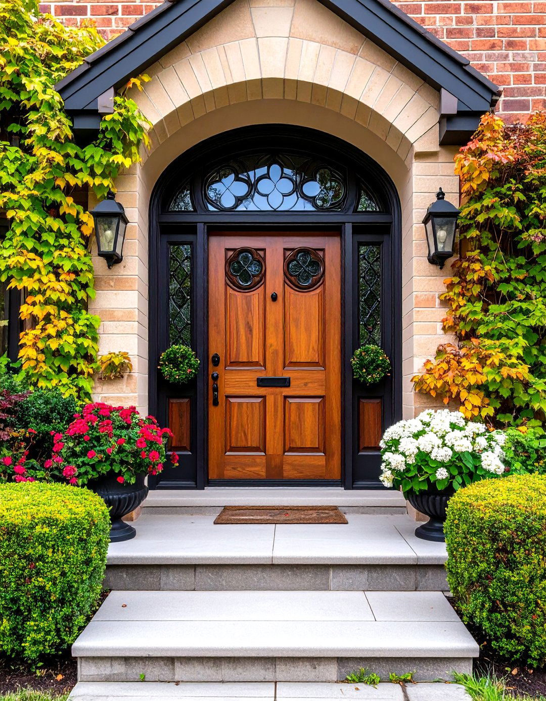 Gothic Front Door with Quatrefoil Window Design - 20 Gothic Front Door Ideas
