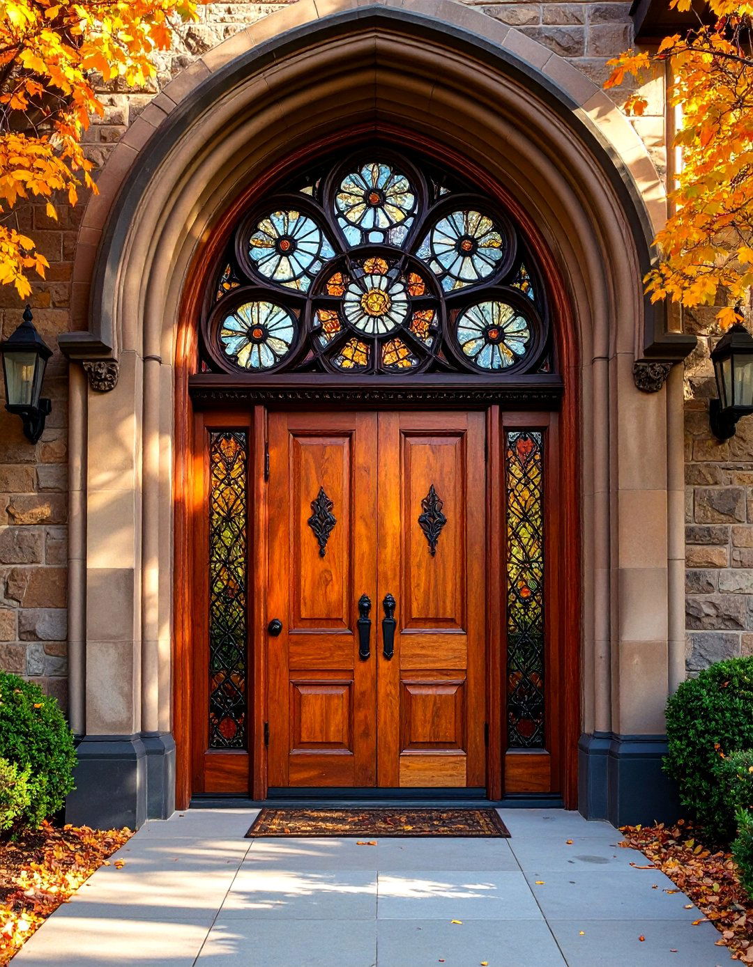 Gothic Front Door with Rose Window Inspiration - 20 Gothic Front Door Ideas