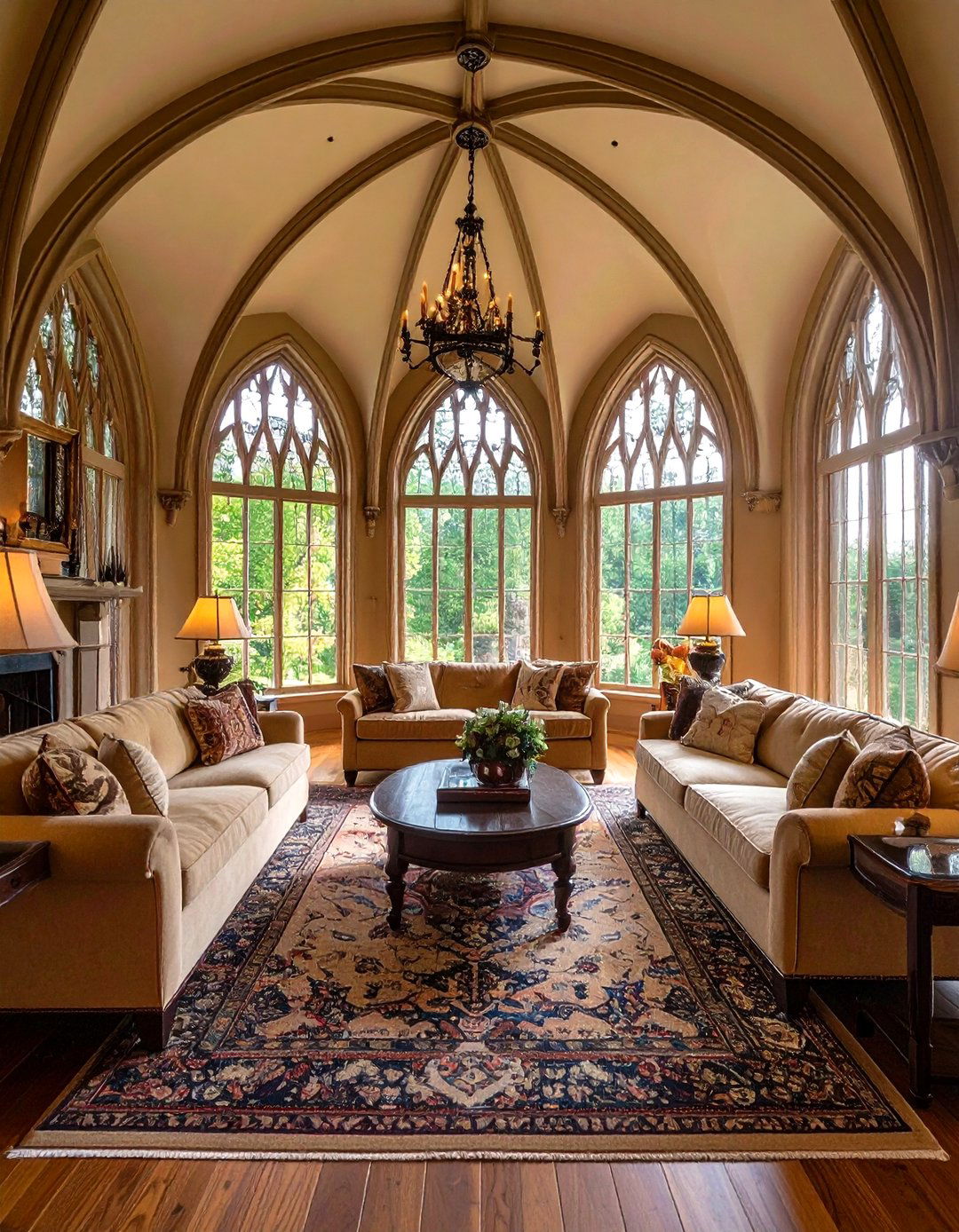 Gothic Living Room Celebrating Arched Architecture - 20 Gothic Living Room Ideas