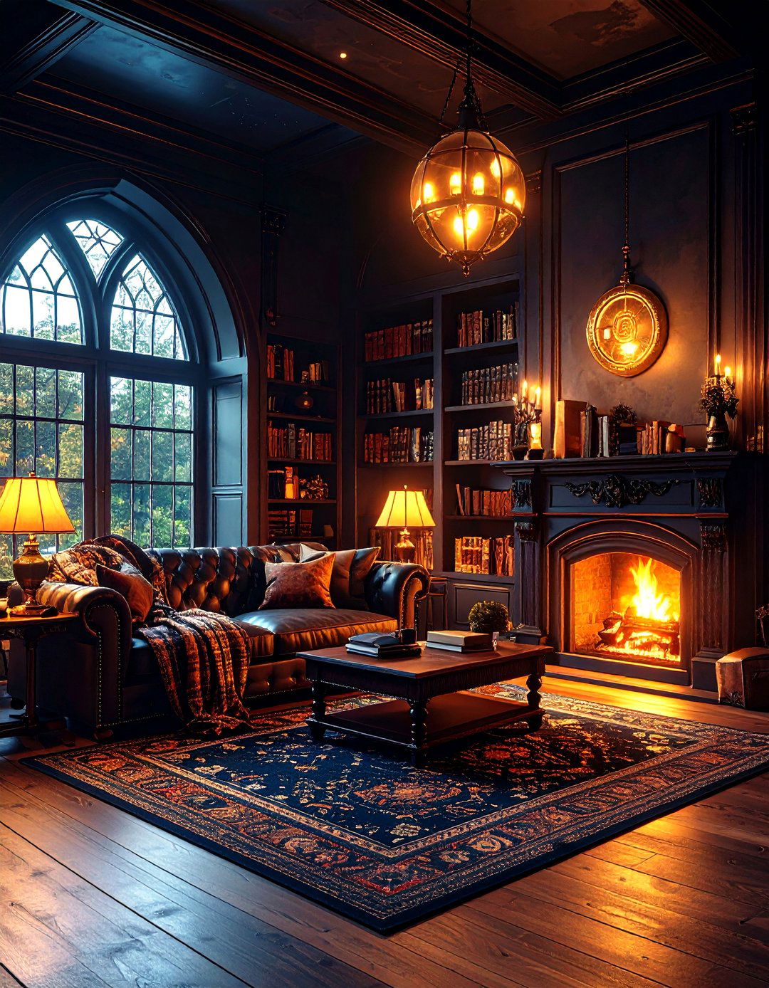 Gothic Living Room with a Dark Academia Botanical Twist - 20 Gothic Living Room Ideas