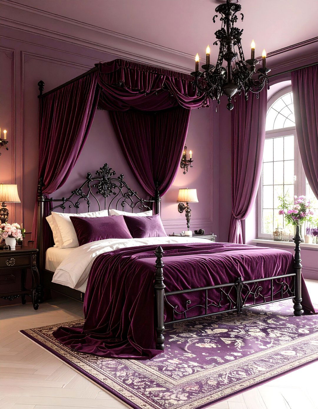 Gothic Purple Bedroom Romance Drama - 20 Purple Bedroom Ideas