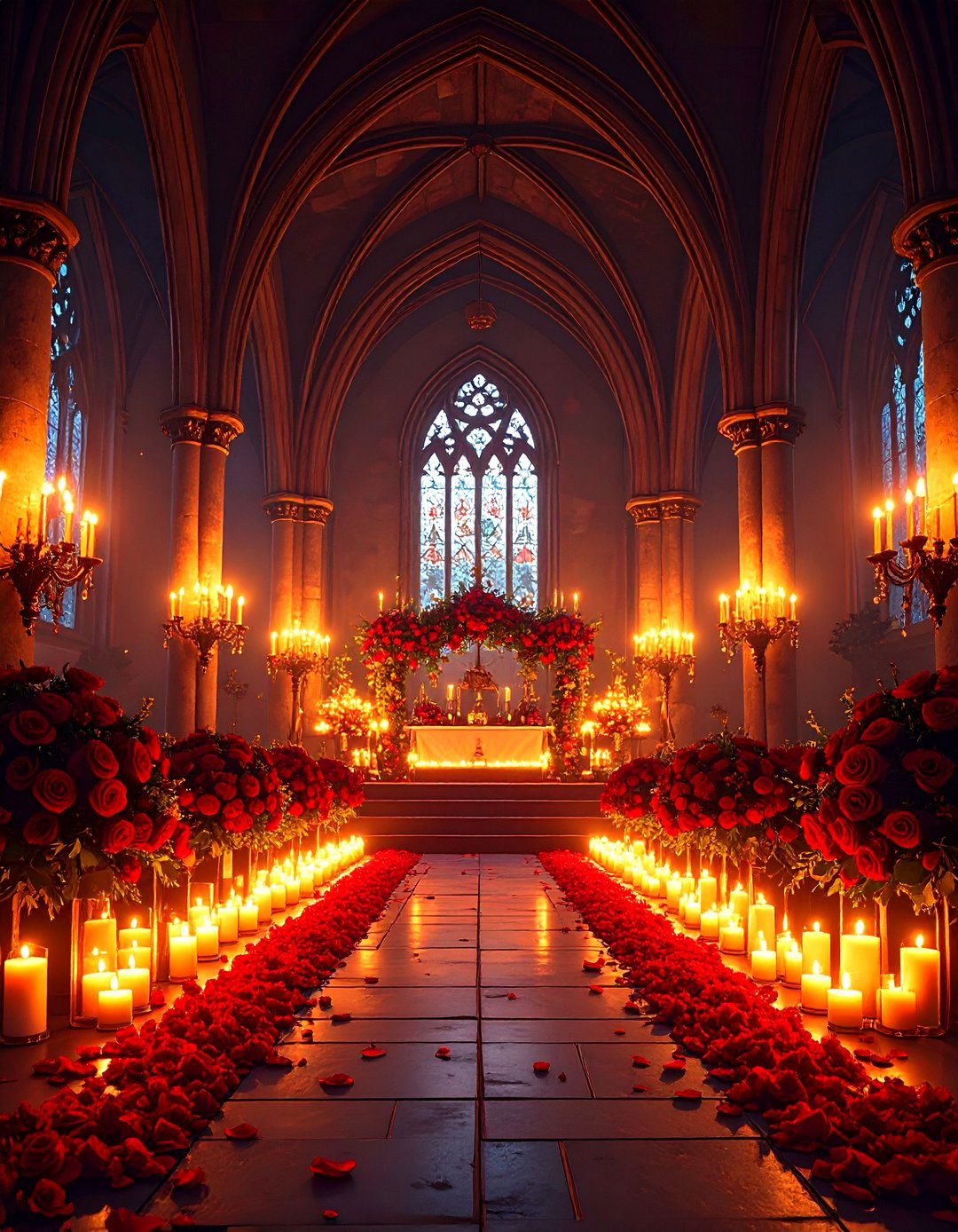 Gothic Romance Wedding Altar with Dramatic Florals - 20 Wedding Altar Ideas
