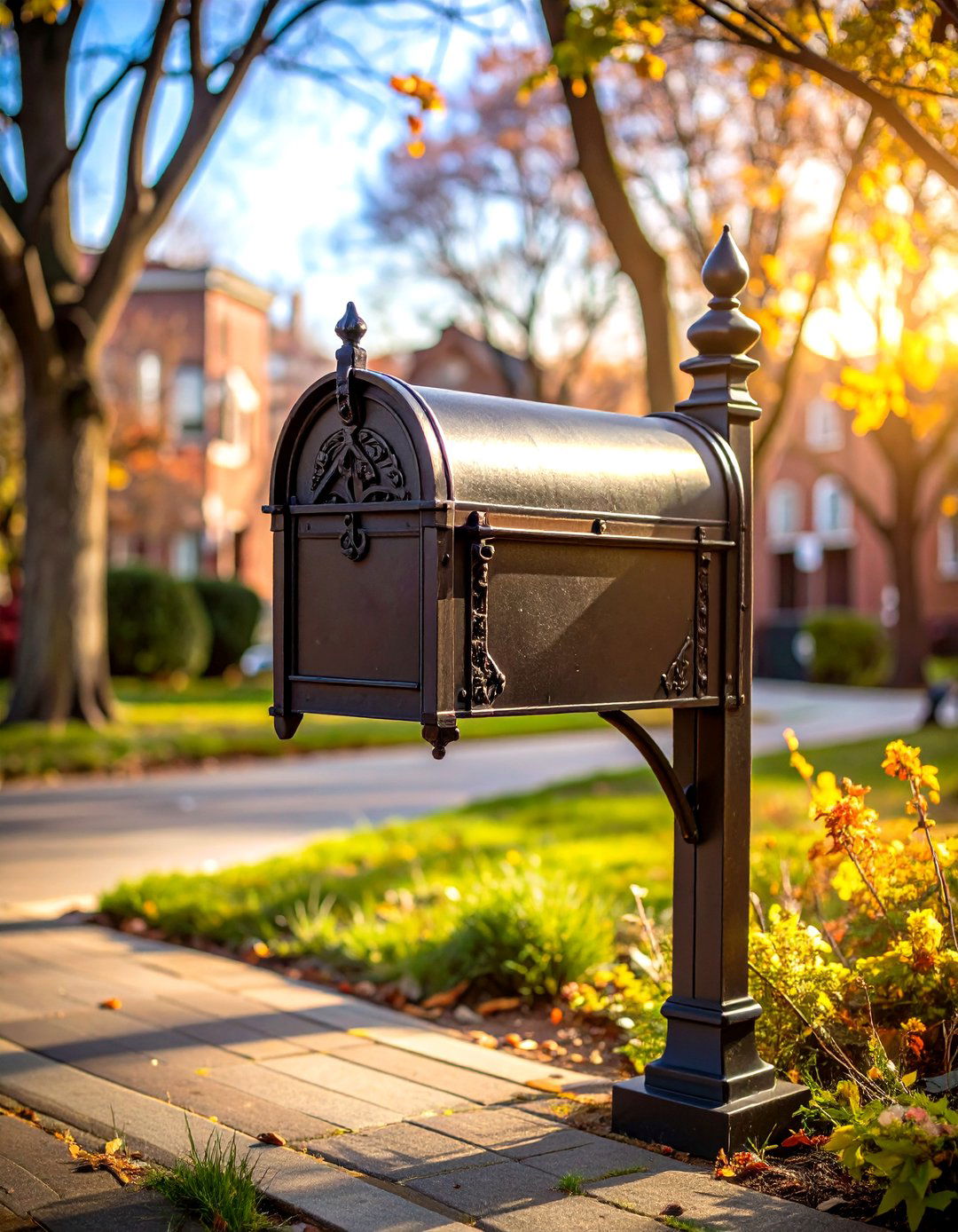 Gothic Style Brick Mailbox with Dramatic Elements - 20 Brick Mailbox Ideas
