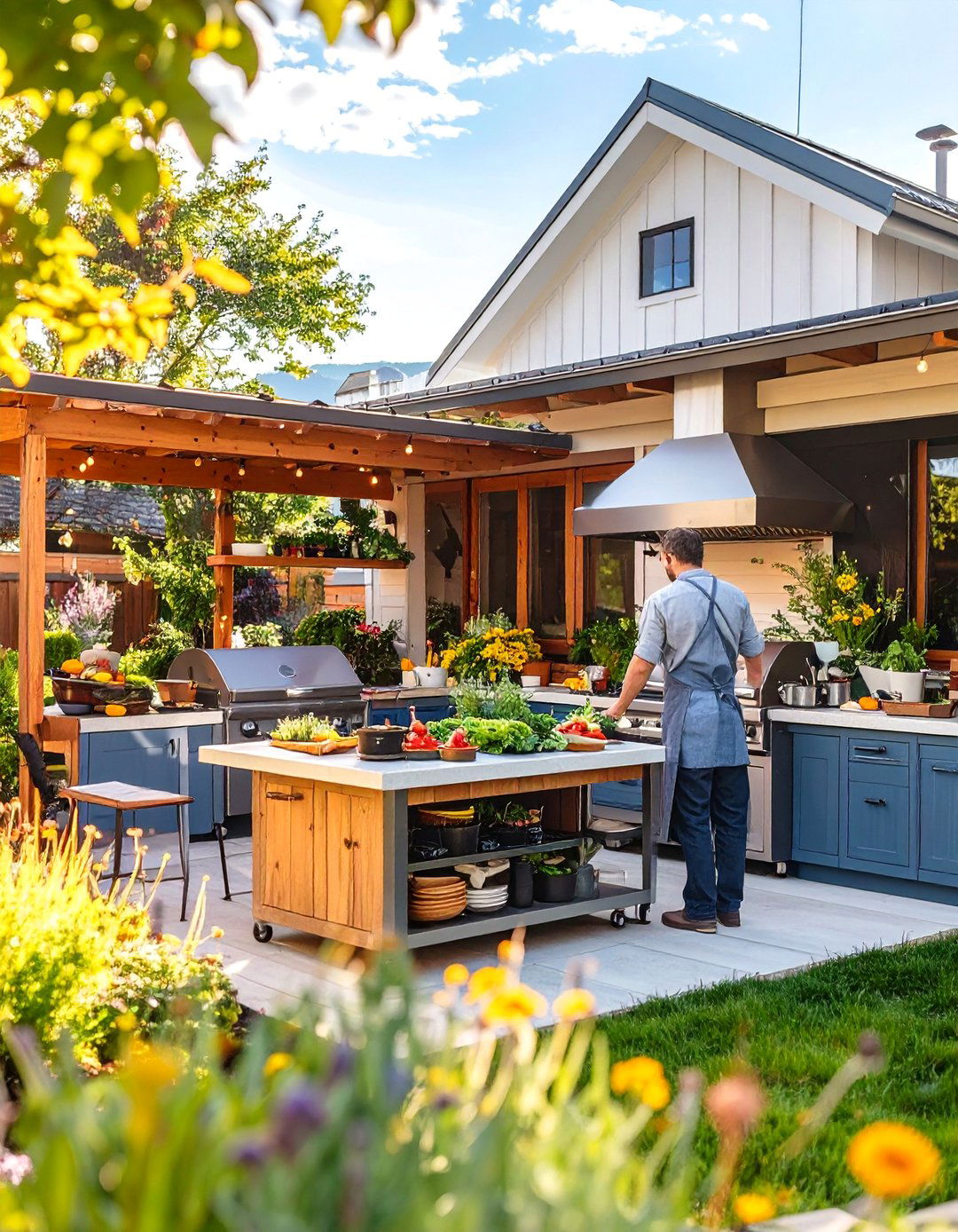 Gourmet Chef L Shaped Outdoor Kitchen - 20 L Shaped Outdoor Kitchen Ideas