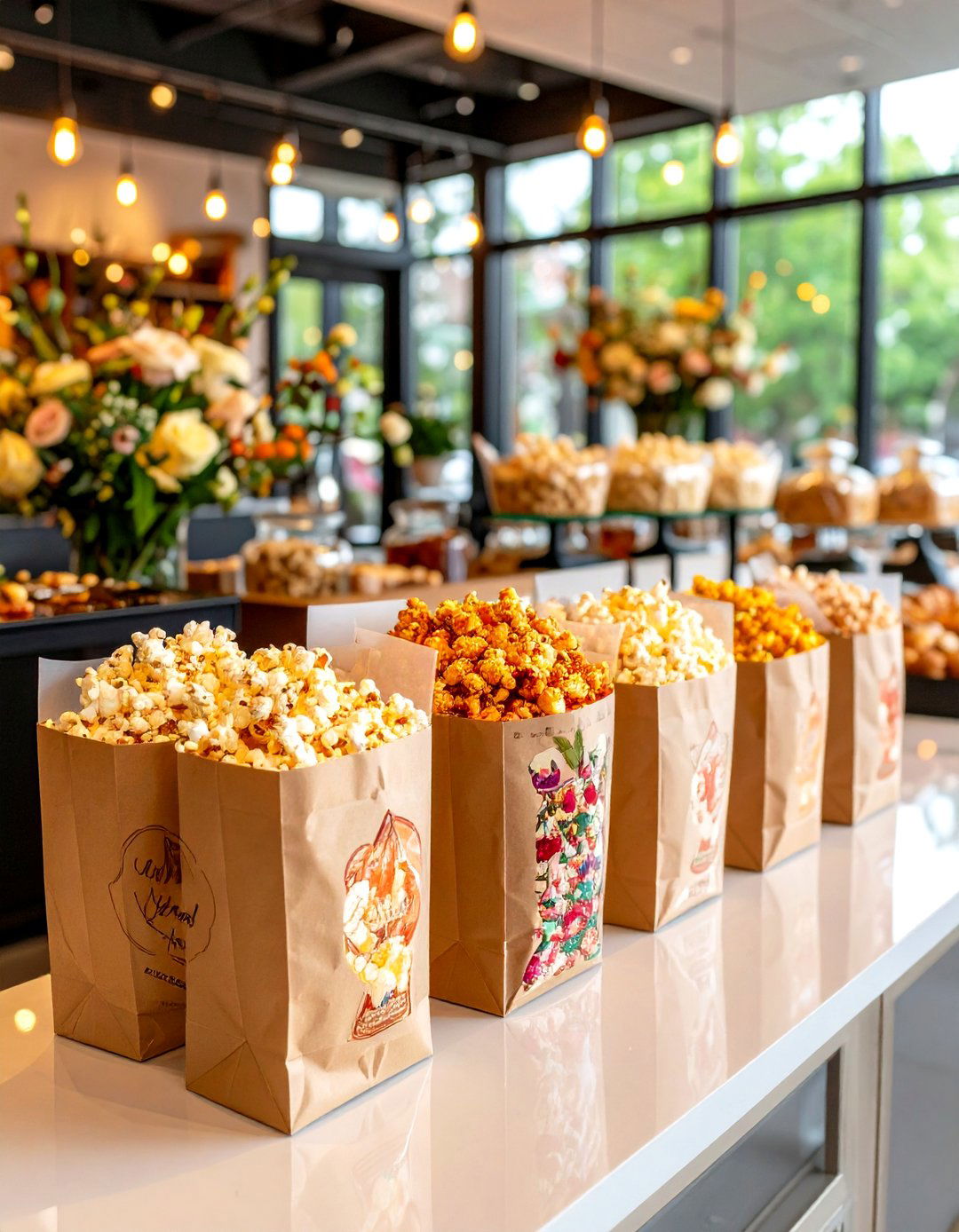 Gourmet Popcorn Wedding Favors in Custom Bags - 20 Wedding Favors Ideas