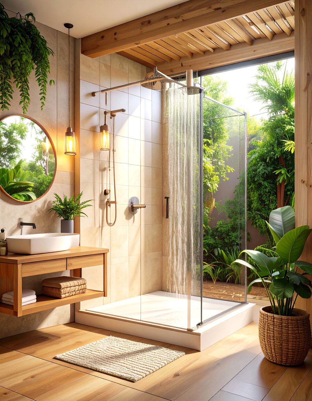 Grab Bar Ready Half Wall Support - 20 Half-wall Shower Ideas