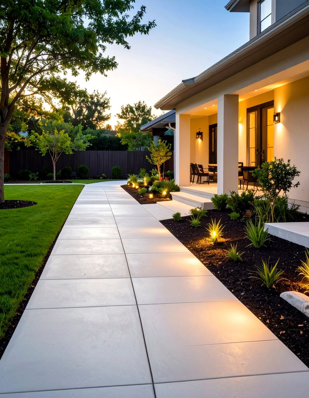 Gradient Border Design Concrete Walkway Painting - 20 Concrete Walkway Painting Ideas