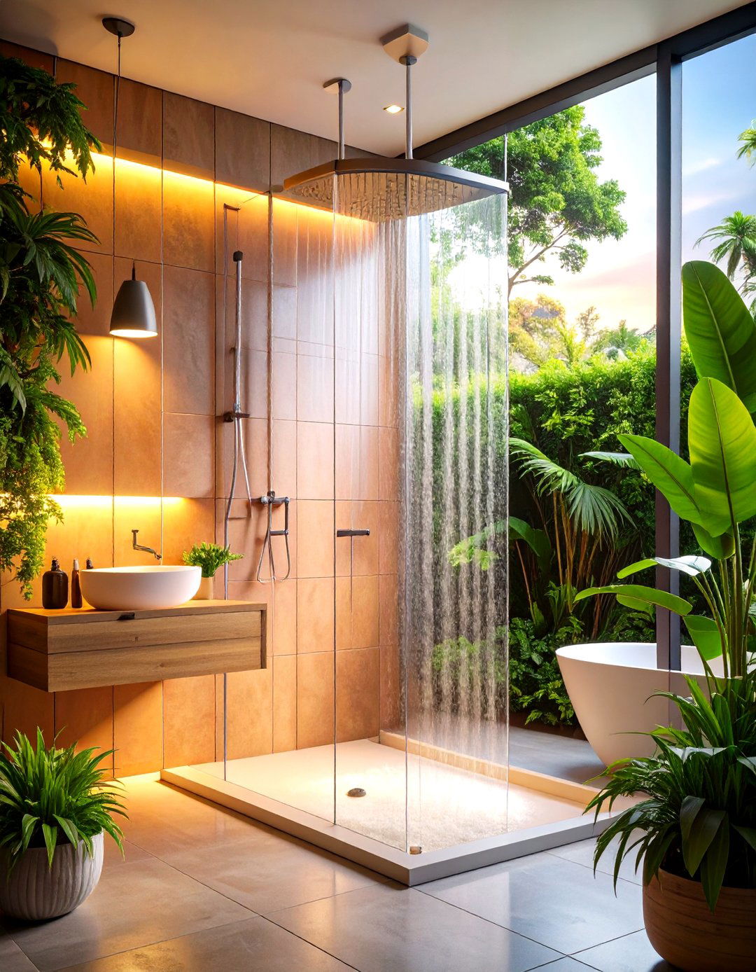 Gradient Color Shower Wall Flow - 20 Shower Wall Ideas