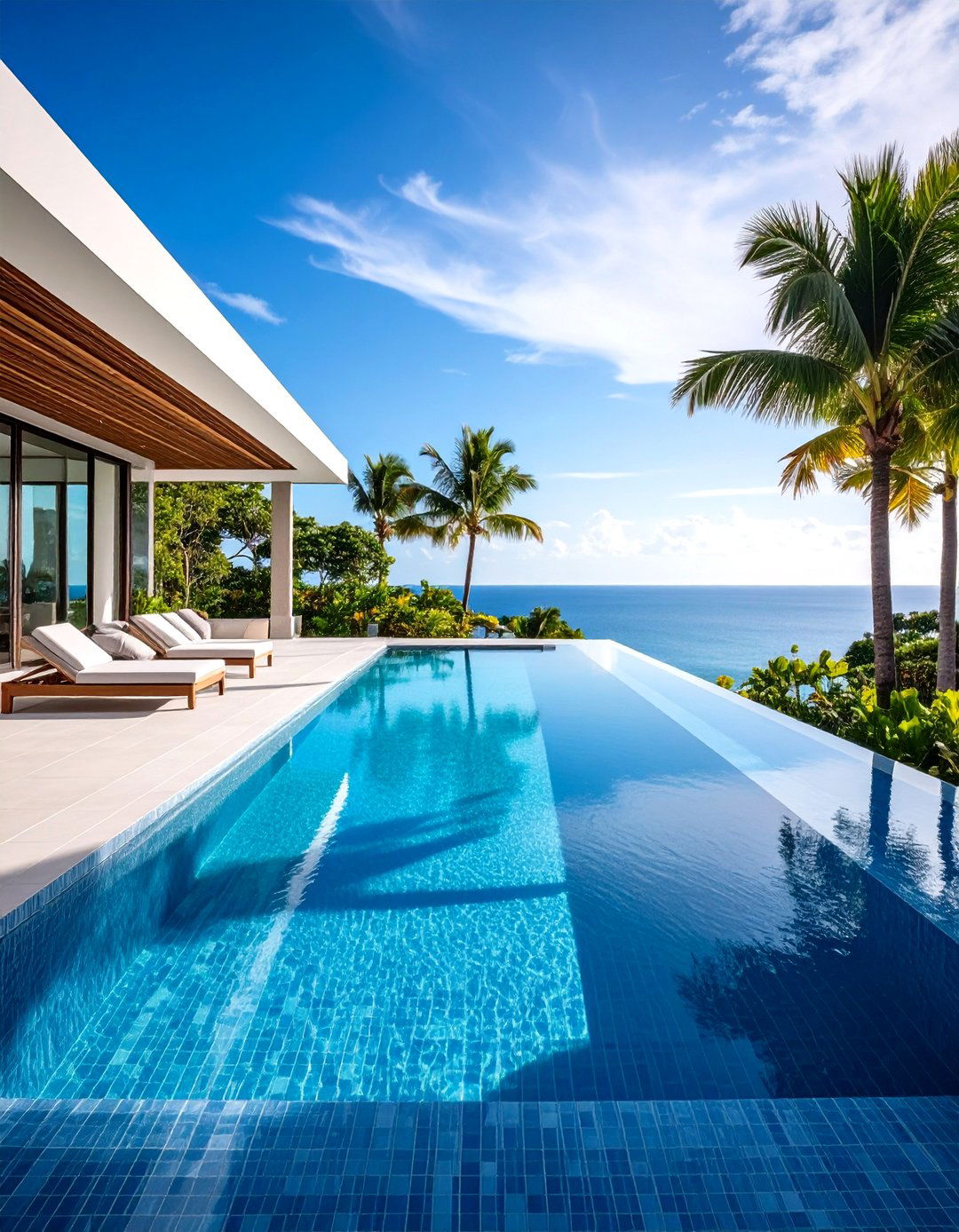 Gradient Waterline Pool Tile Transition - 20 Waterline Pool Tile Ideas