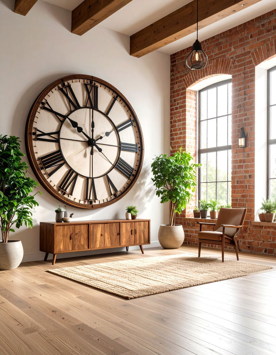 Grand Clock Wall Decor as Functional Sculpture - 20 High Ceiling Tall Wall Decor Ideas