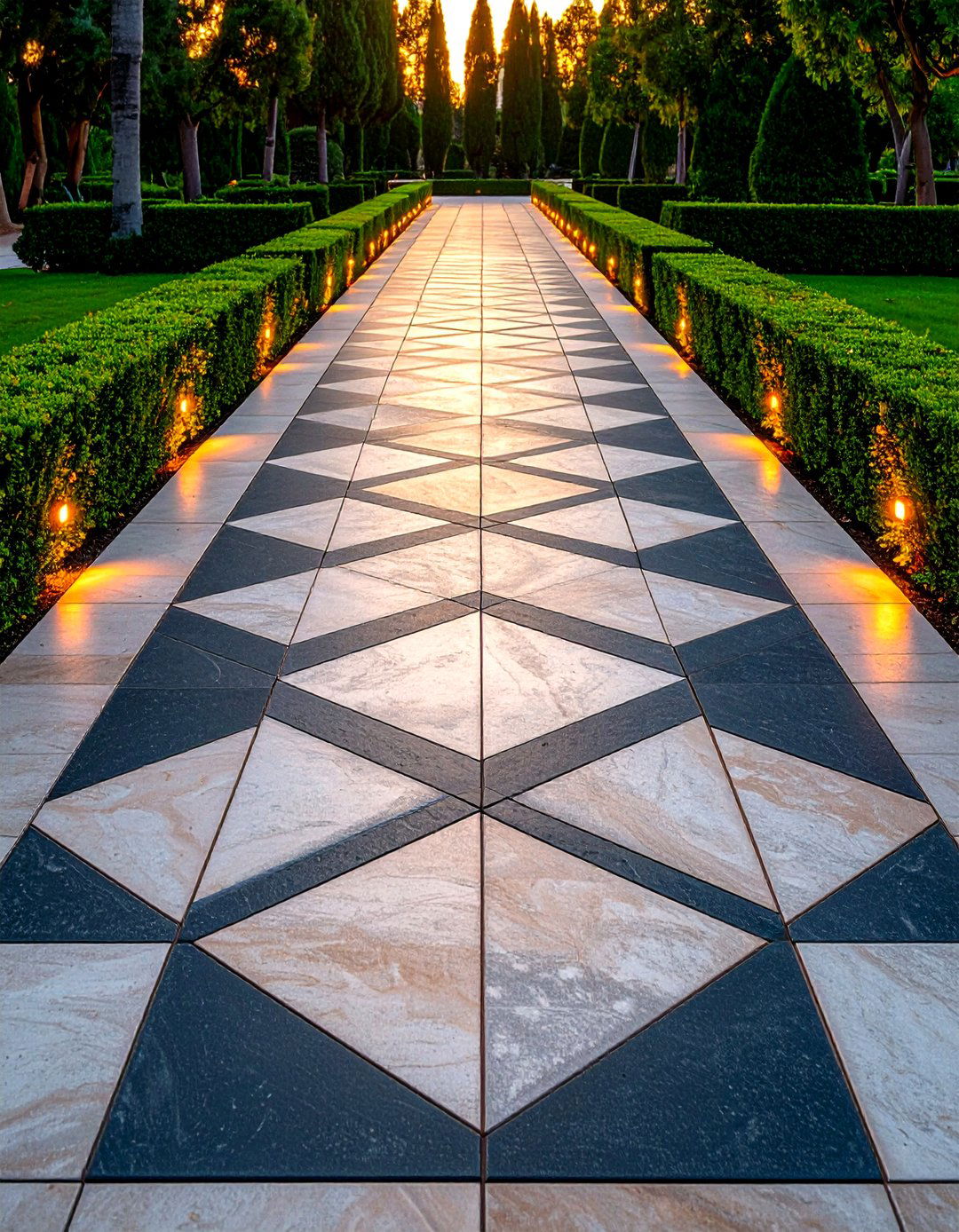 Grand Promenade Granite Walkway to the Front Door - 20 Granite Walkway Ideas
