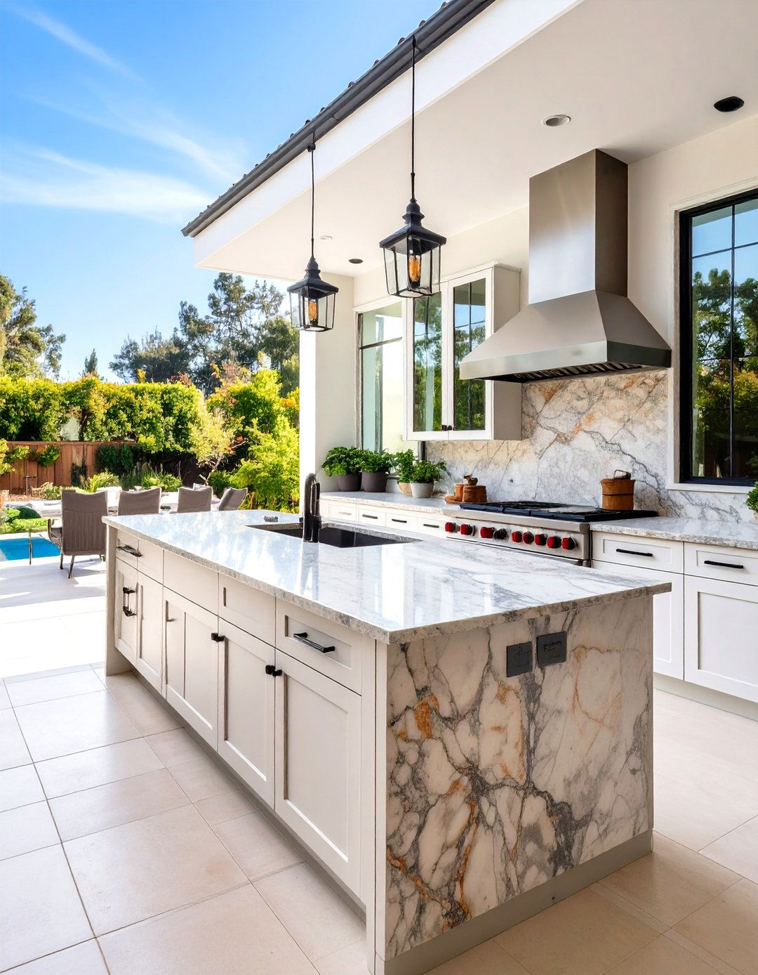 Granite Outdoor Kitchen Countertop with Natural Beauty - 20 Outdoor Kitchen Countertop Ideas