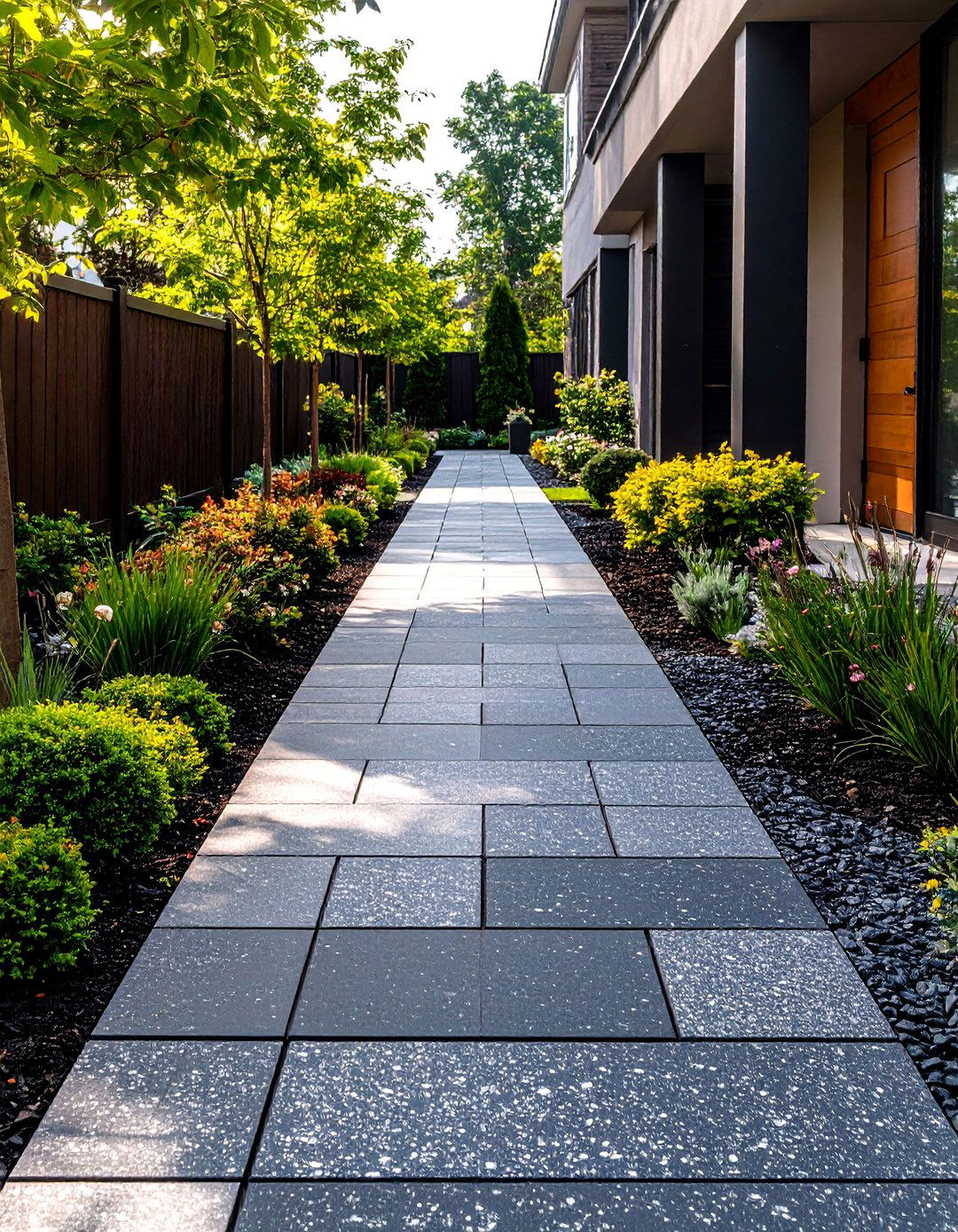 Granite Paver Path - 20 Stone Walkway Ideas