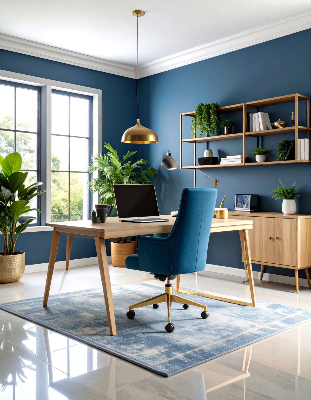 Granite Peak SW Calming Home Office Paint Color - 20 Home Office Paint Colors