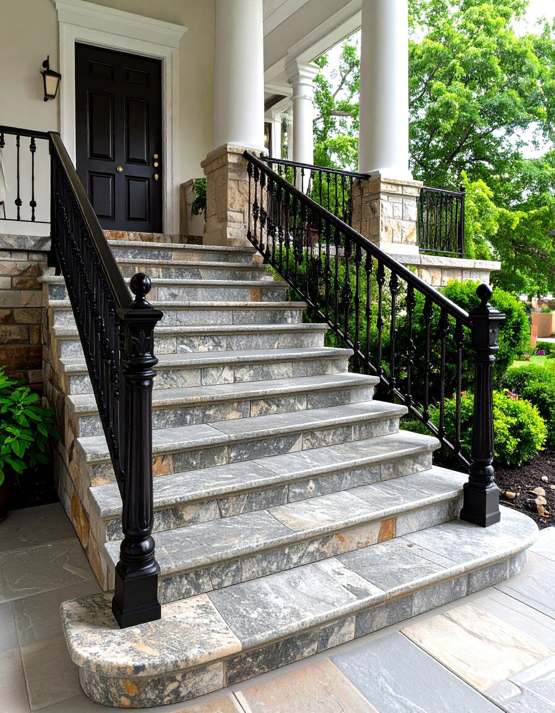 Granite Staircase - 20 Stone Porch Ideas