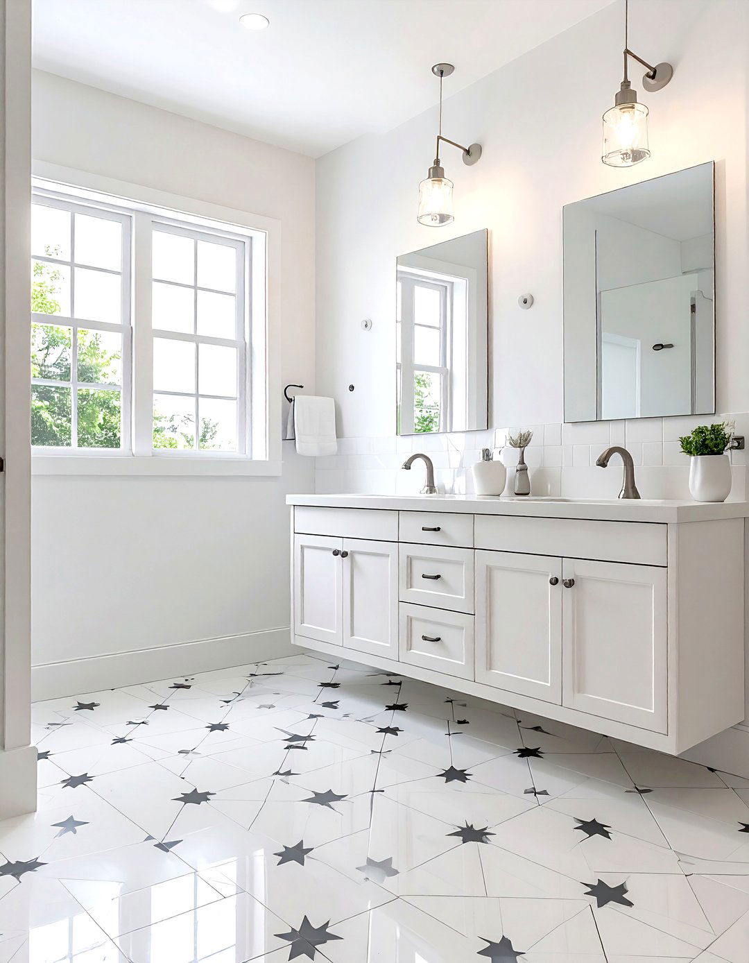 Graphic Tile Showcase Powder Room - 20 Eclectic Powder Room Ideas