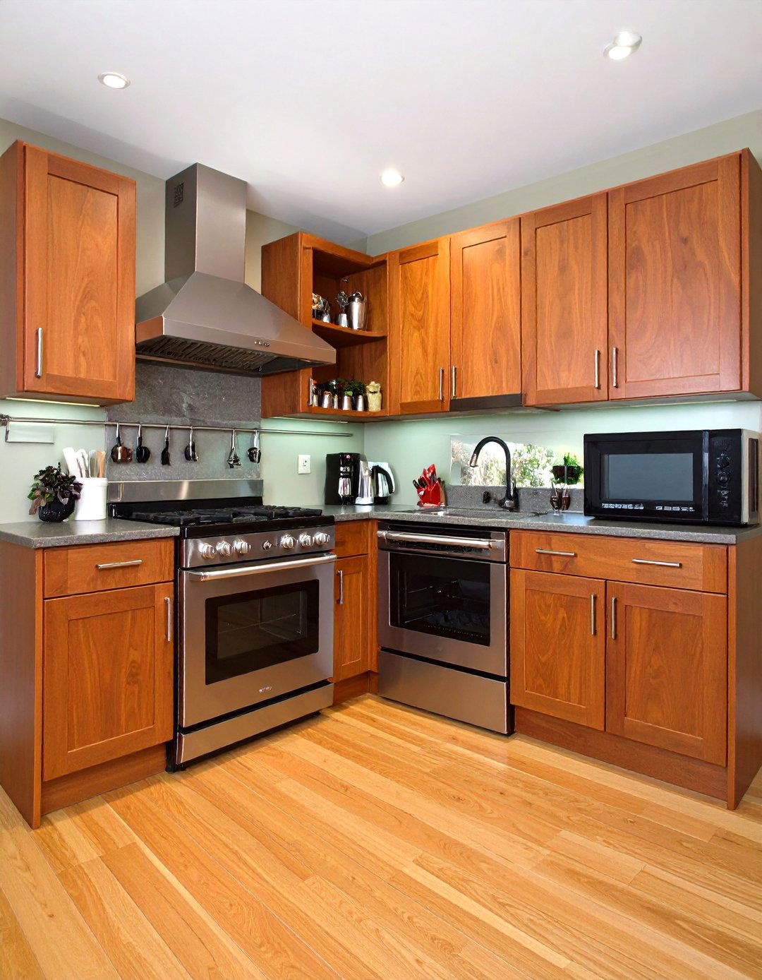 Graphite Appliances and Mahogany Panel Kitchen - 20 Black and Brown Kitchen Ideas