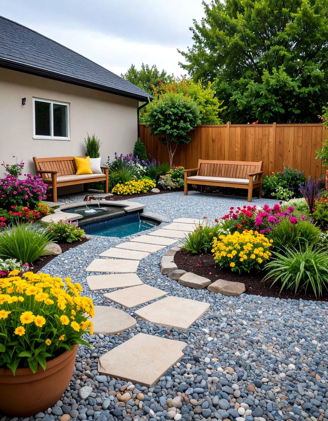 Gravel Courtyard - 20 Stone Garden Ideas