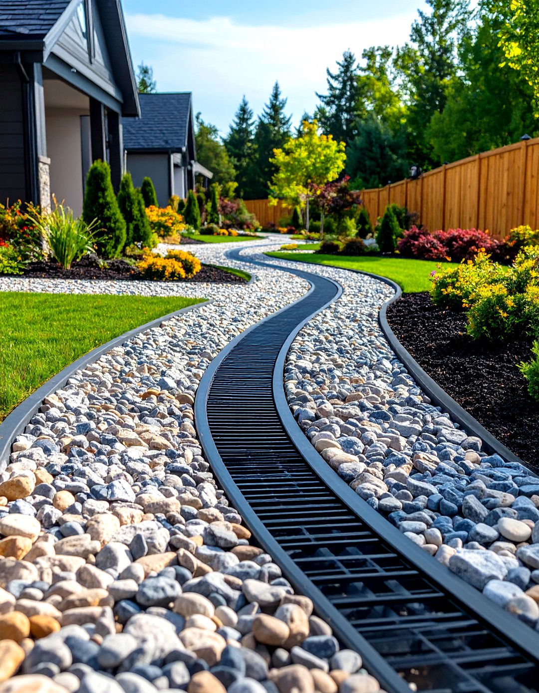 Gravel Driveway with Hidden French Drain - 20 Gravel Driveway Ideas