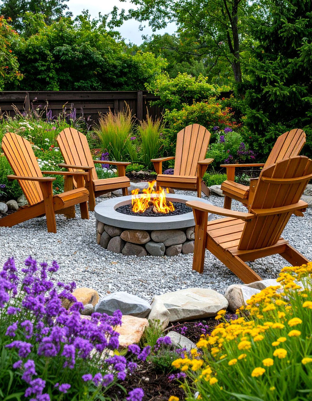 Gravel Fire Pit Lounge for Starry Nights - 20 Gravel Garden Ideas