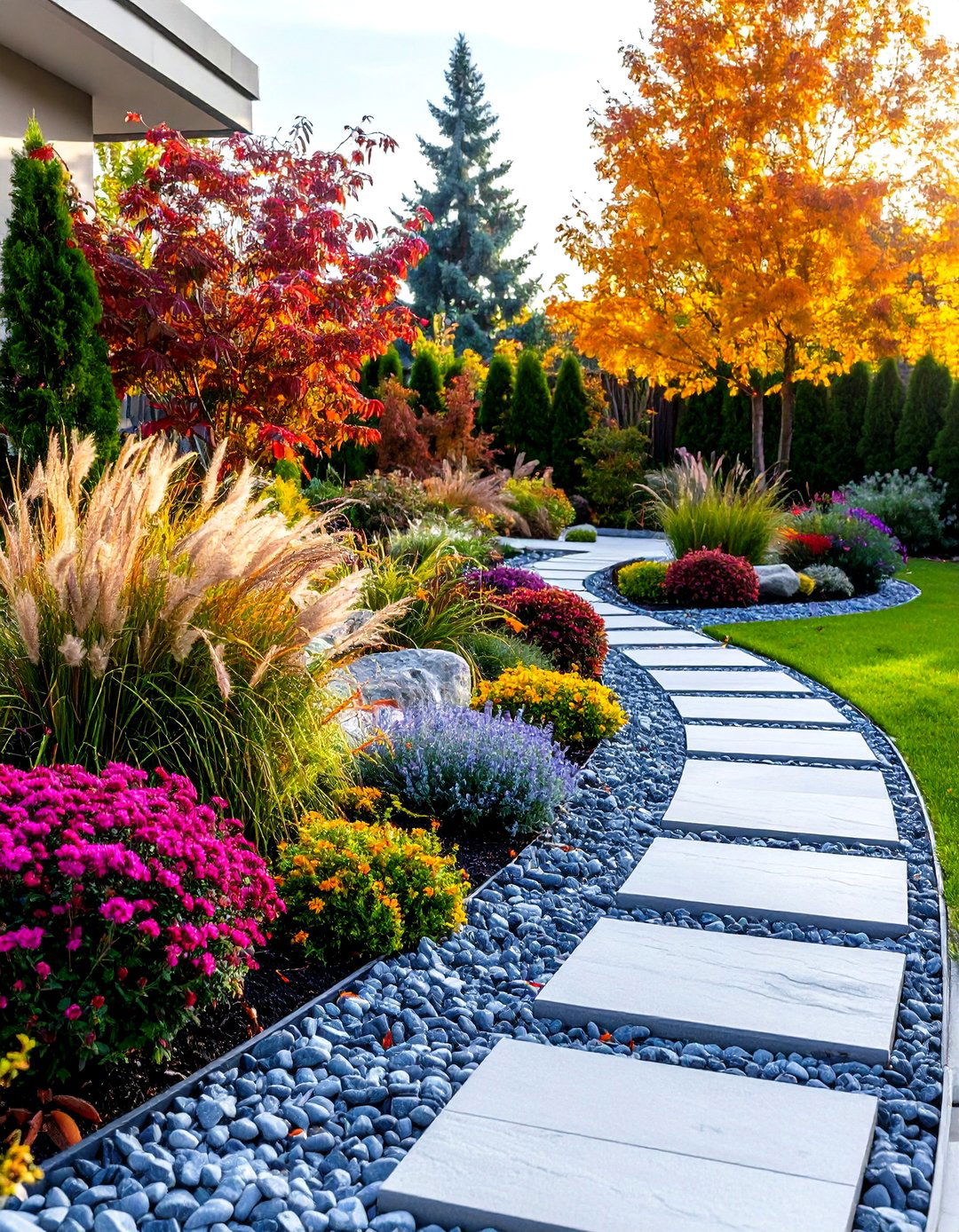 Gravel Garden Border Mulch System - 20 Low Maintenance Garden Border Ideas