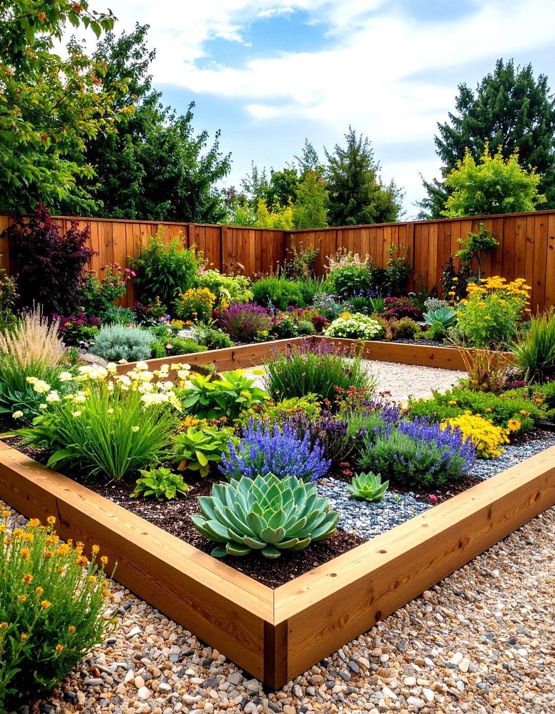 Gravel Garden Sleeper Frame - 20 Garden Sleeper Ideas