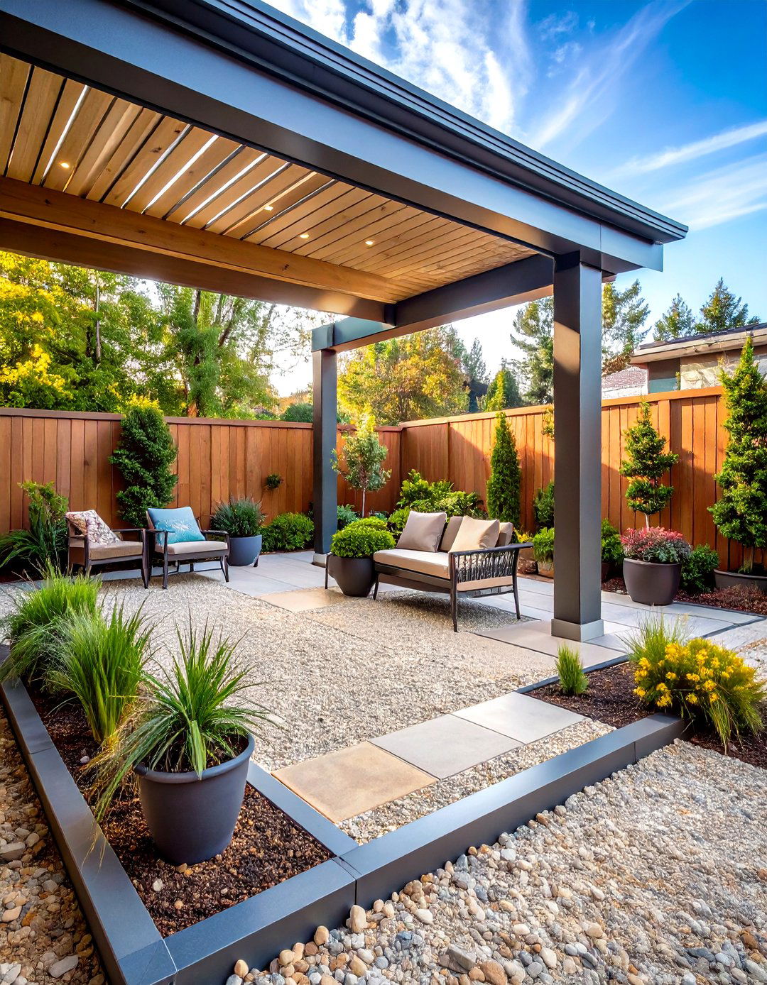 Gravel Groundcover Patio - 20 Under Deck Landscaping Ideas