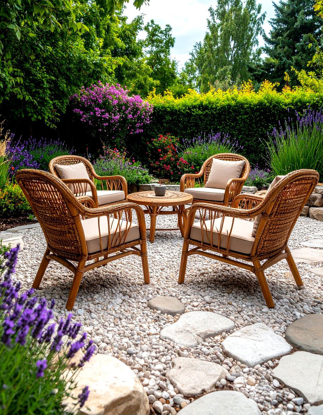 Gravel Seating Plaza - 20 Greek Garden Ideas