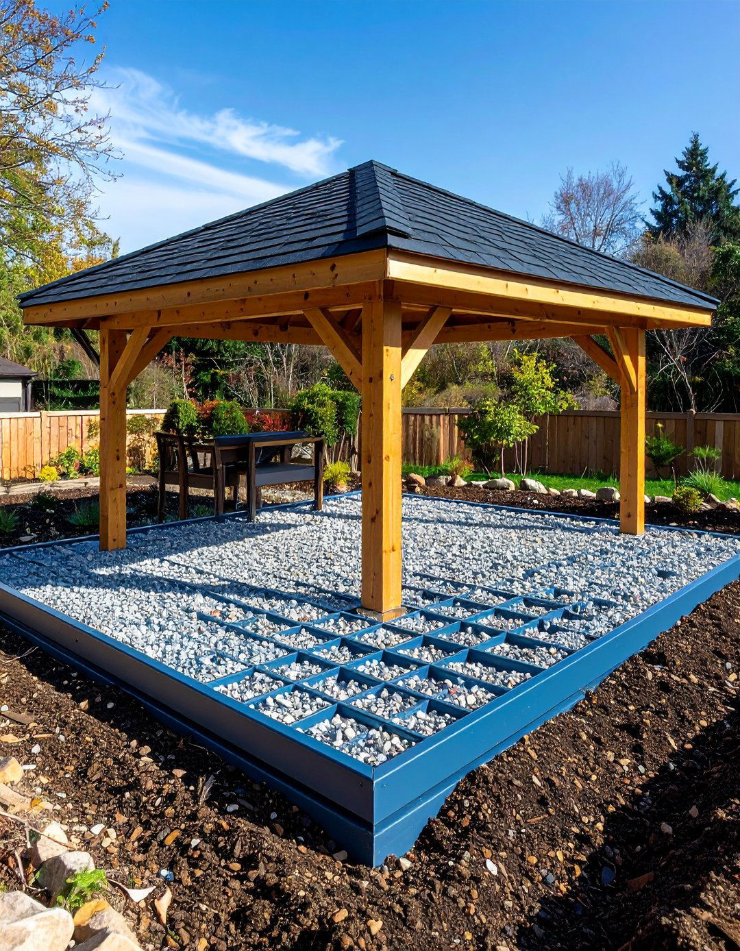 Gravel Stabilization Grid Gazebo Floor - 20 Gazebo Floor Ideas