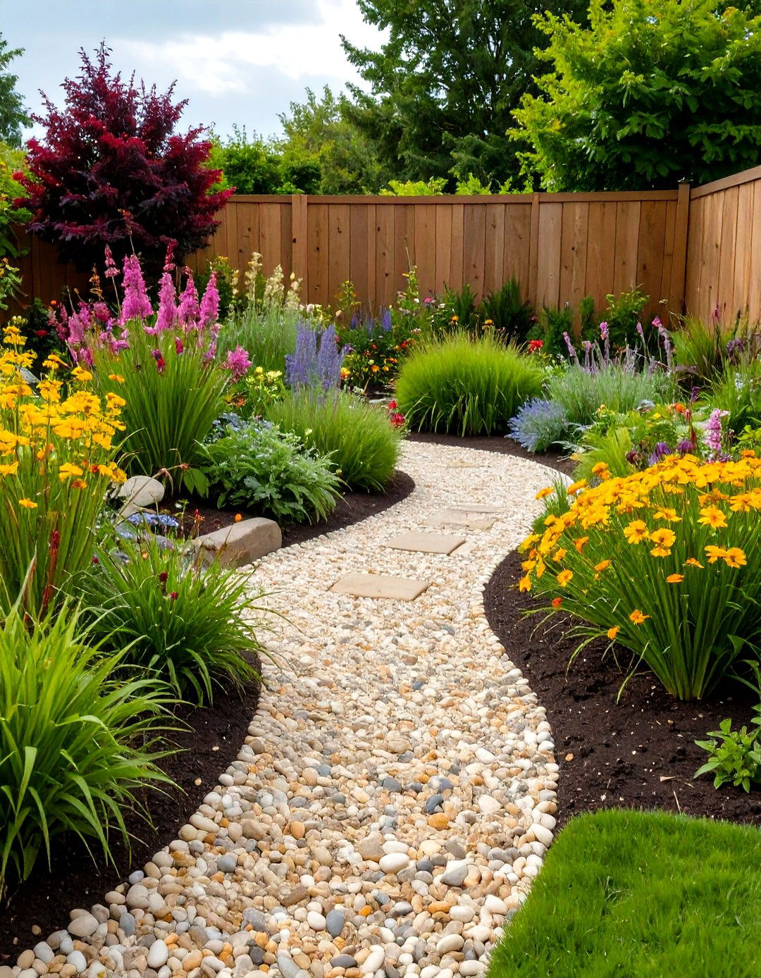 Gravel Swale and Rain Garden Duo - 20 Gravel Garden Ideas