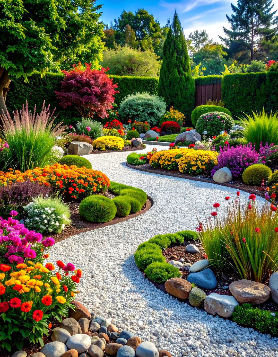 Gravel Textured Parterre Garden - 20 Parterre Garden Ideas