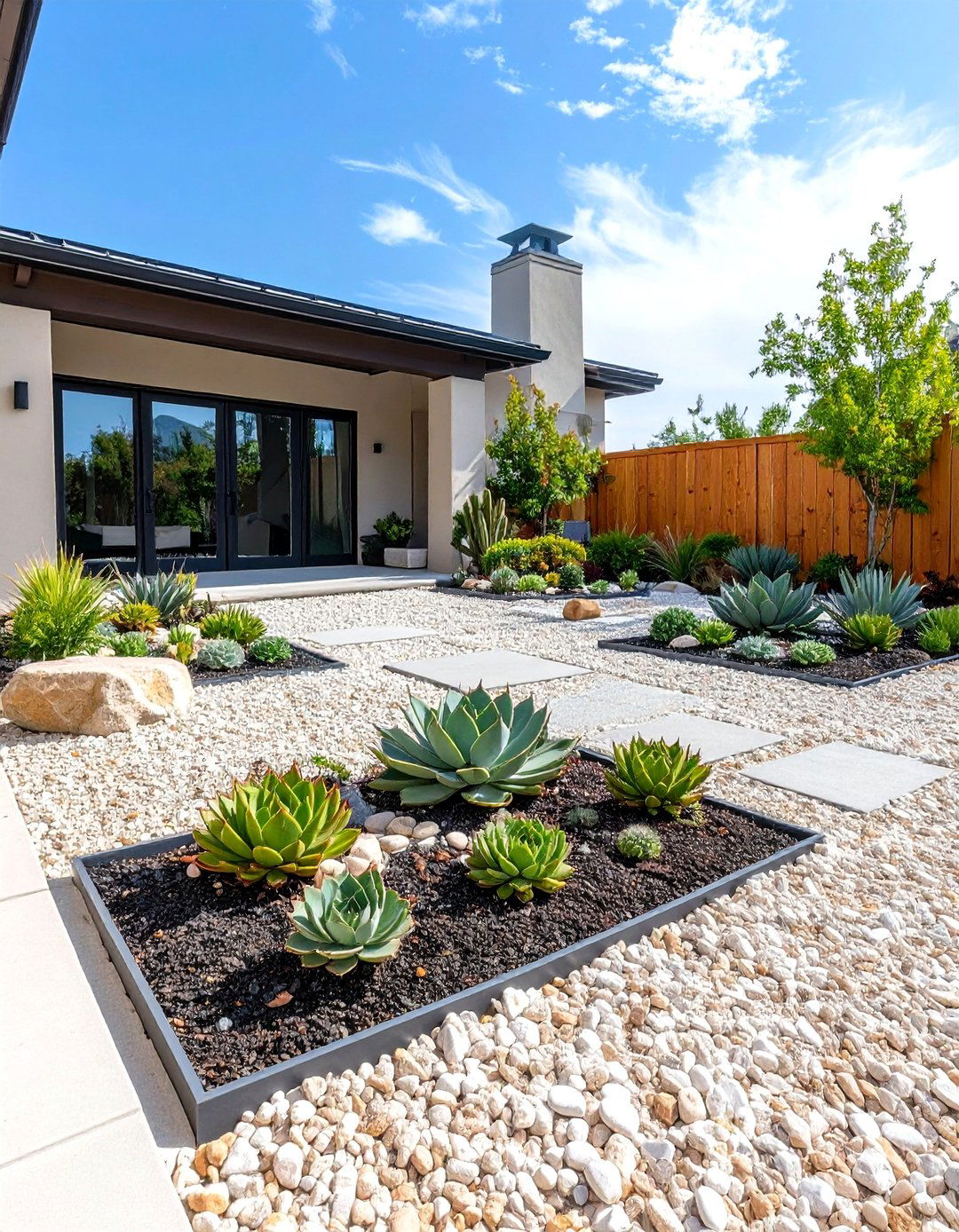 Gravel Xeriscape Courtyard - 20 Hardscape Ideas
