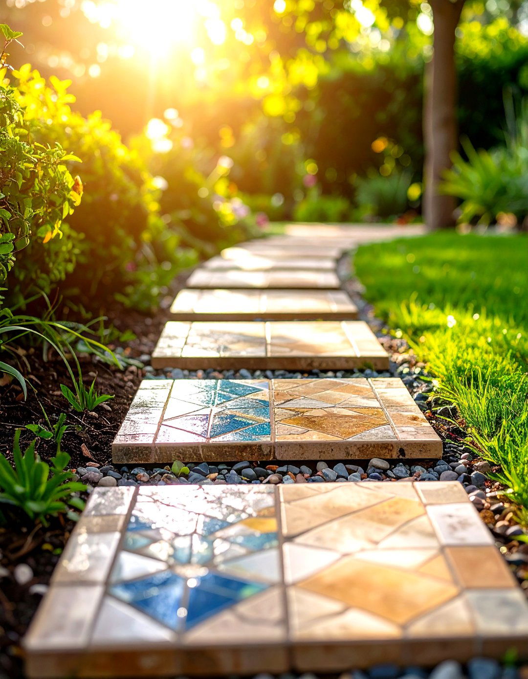 Gravel and Stepping Stone Hybrid - 20 Stepping Stone Walkway Ideas
