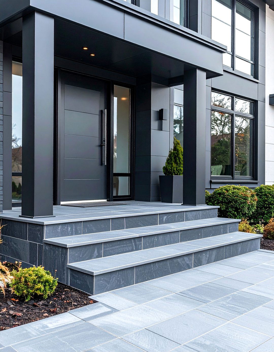 Gray Brick Steps for Modern Appeal - 20 Brick Front Steps Design Ideas