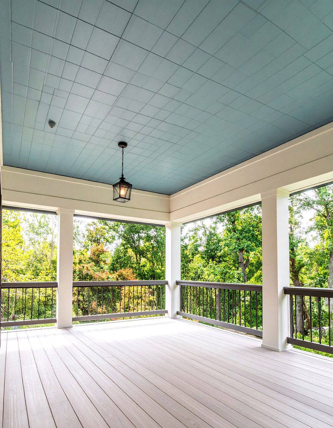 Gray Vinyl Ceiling for a Modern Touch - 20 Vinyl Porch Ceiling Ideas