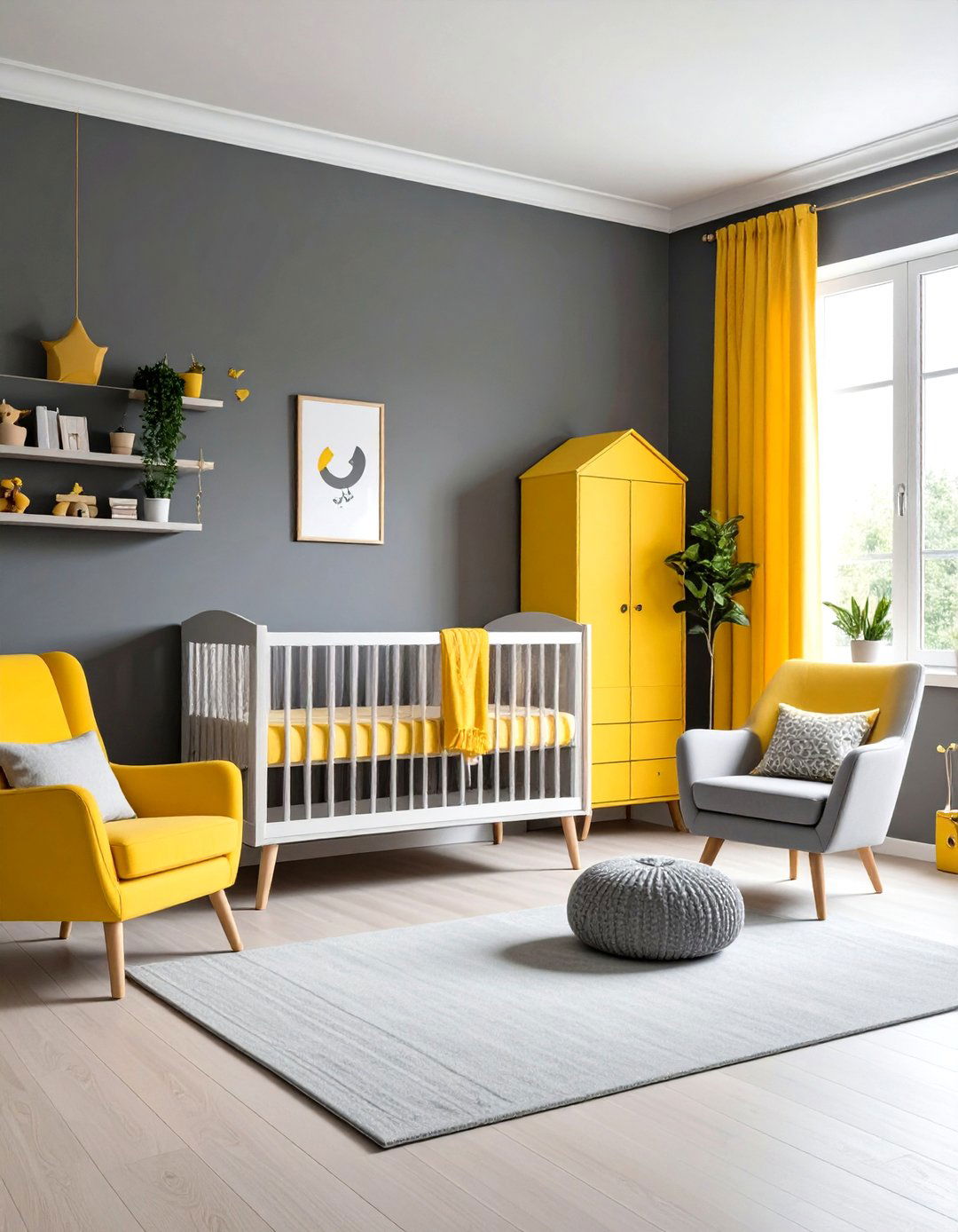 Gray and Yellow Nursery Color Combination - 20 Yellow Nursery Ideas