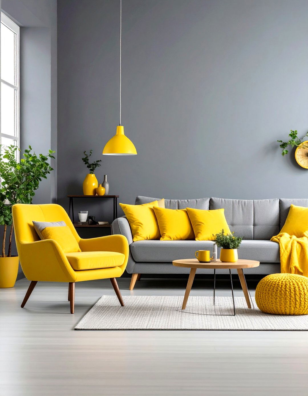 Gray and Yellow - 20 Two Colour Combination for Living Room