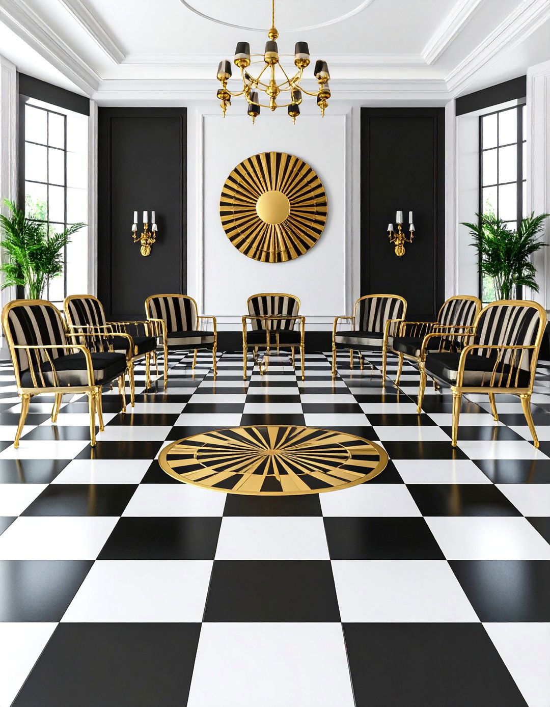 Great Gatsby Monogrammed Checkered Dance Floor - 20 Great Gatsby Wedding Ideas