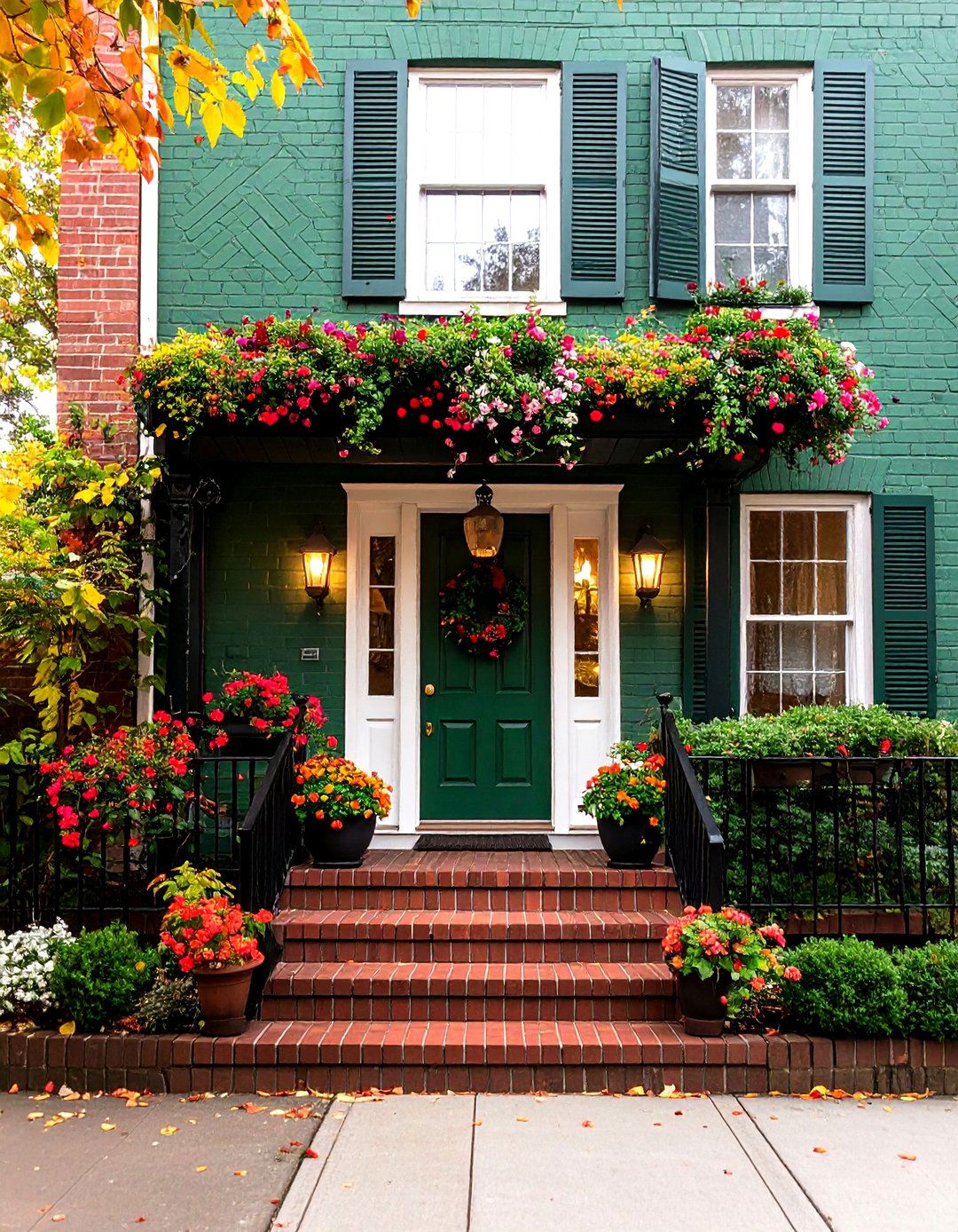 Green Brick Exterior with Patterned Bond - 20 Green Brick Exterior Home Ideas