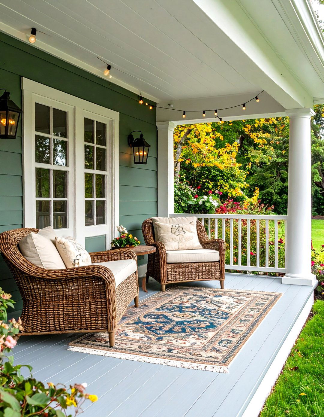 Green Farmhouse Porches and Outdoor Living - 20 Farmhouse Green Exterior Home Ideas
