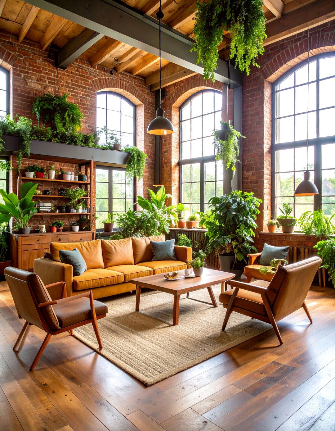 Green Oasis Loft Style Living Room - 20 Loft-style Living Room Ideas