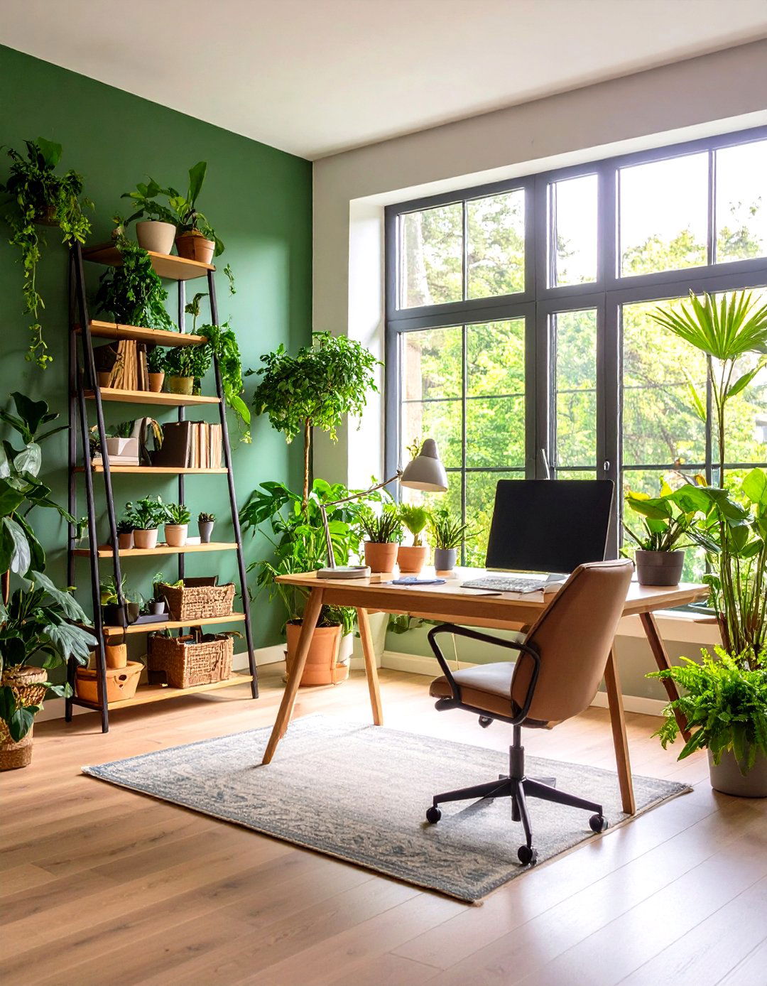 Green Oasis with Plants - 20 Study Room Ideas