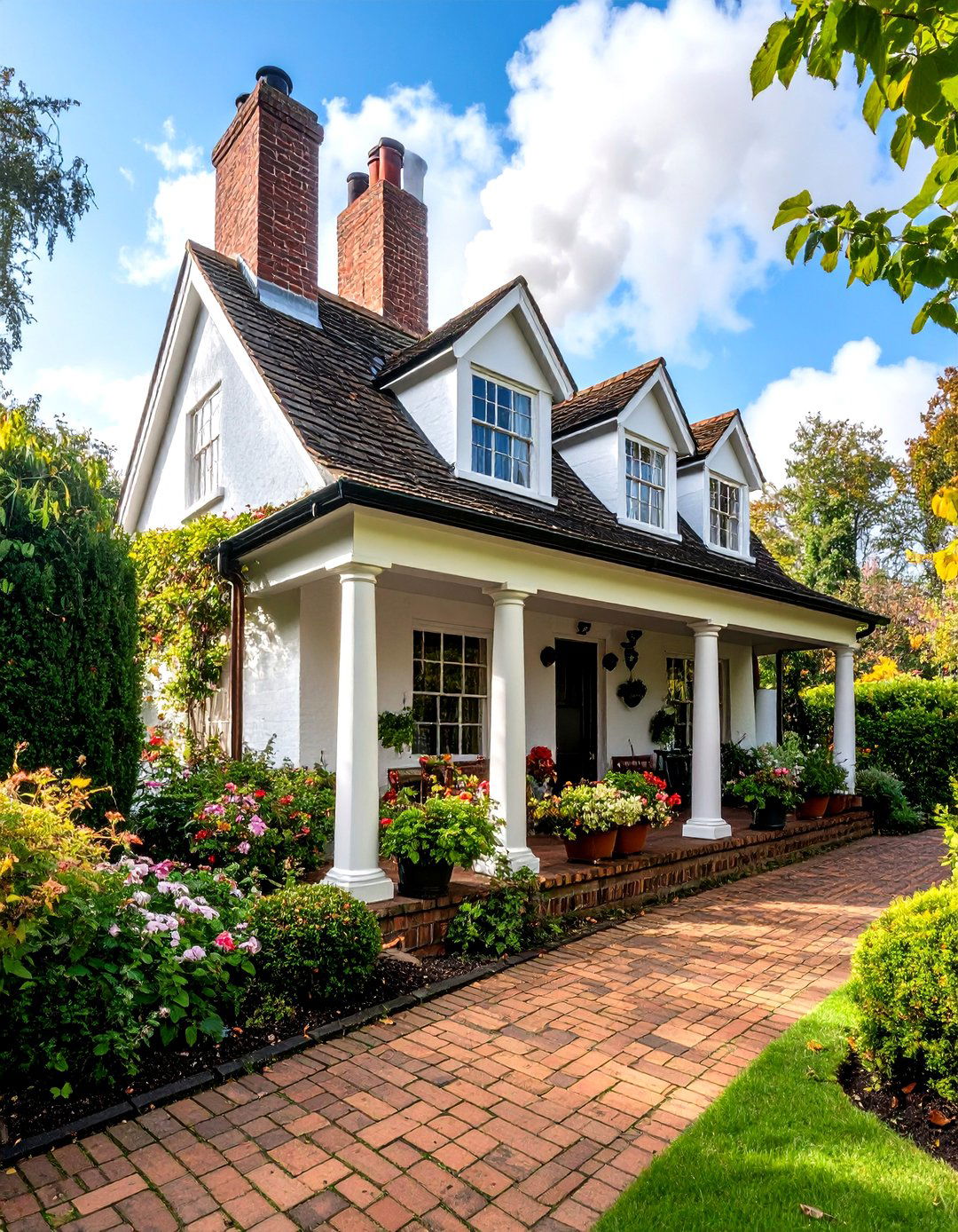 Green Smoke Against Warm Masonry - 20 Dark Green Exterior Paint Color Schemes