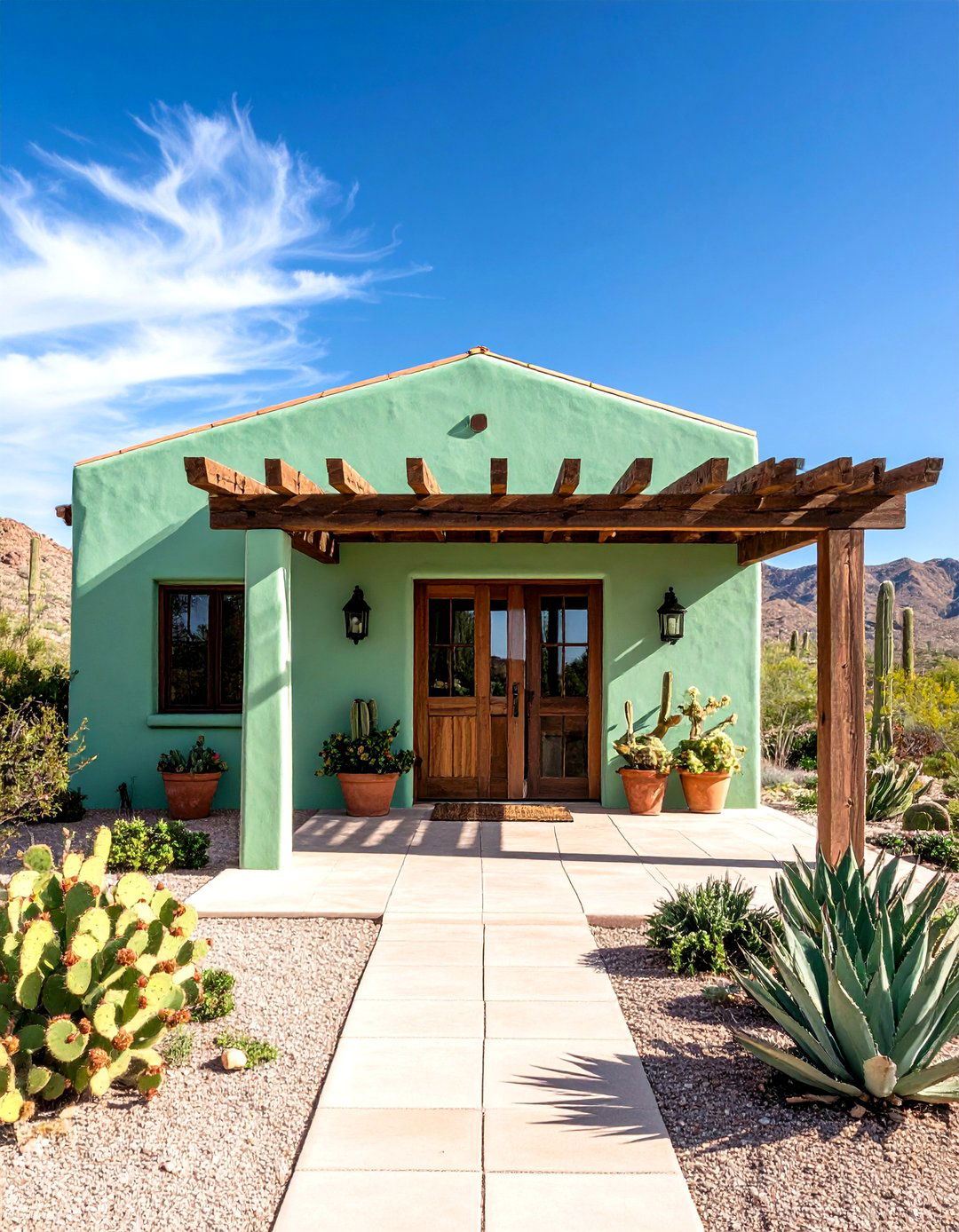 Green Stucco Farmhouse Exteriors - 20 Farmhouse Green Exterior Home Ideas