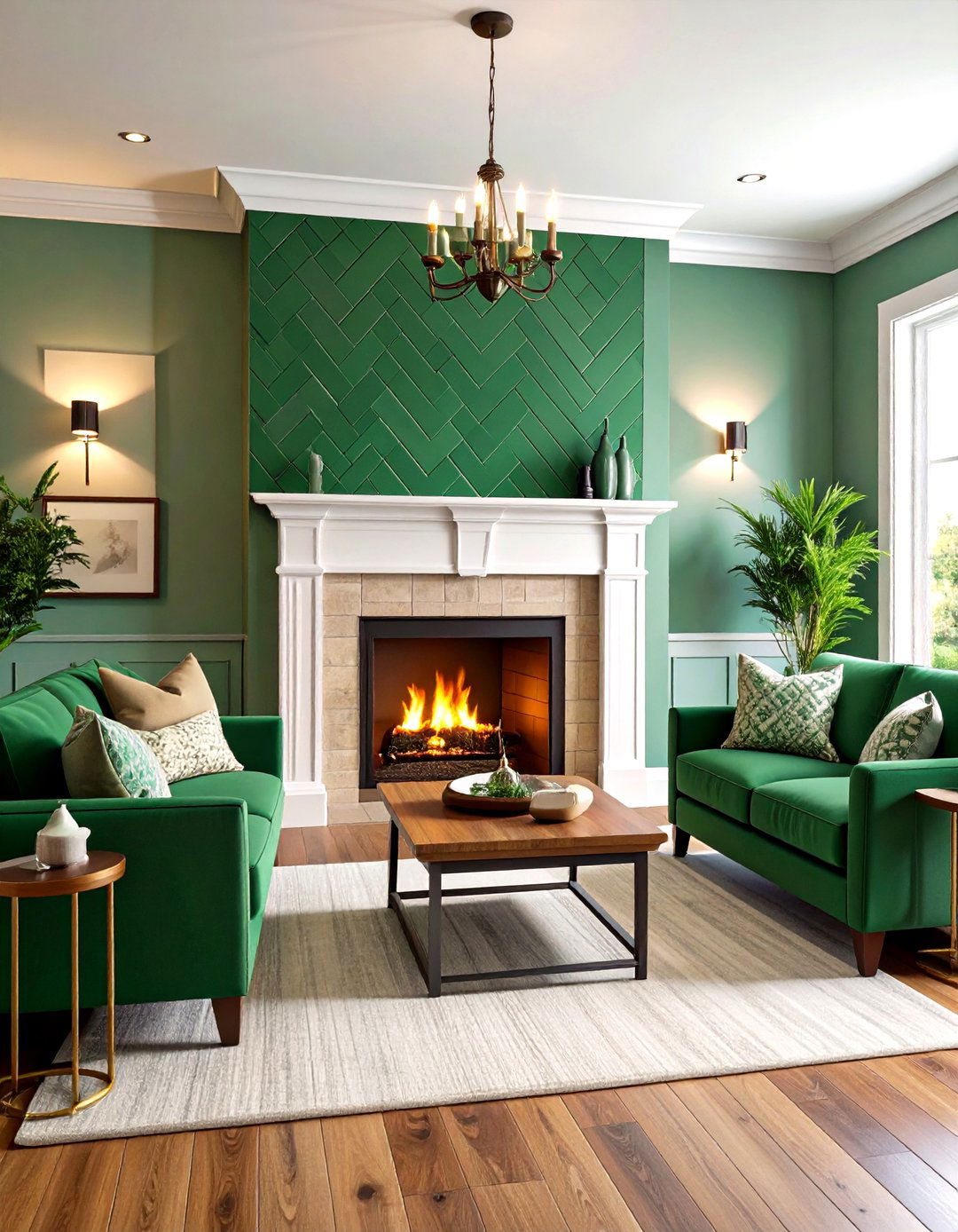 Green Subway Tile Fireplace Classic Style - 20 Green Fireplace Ideas