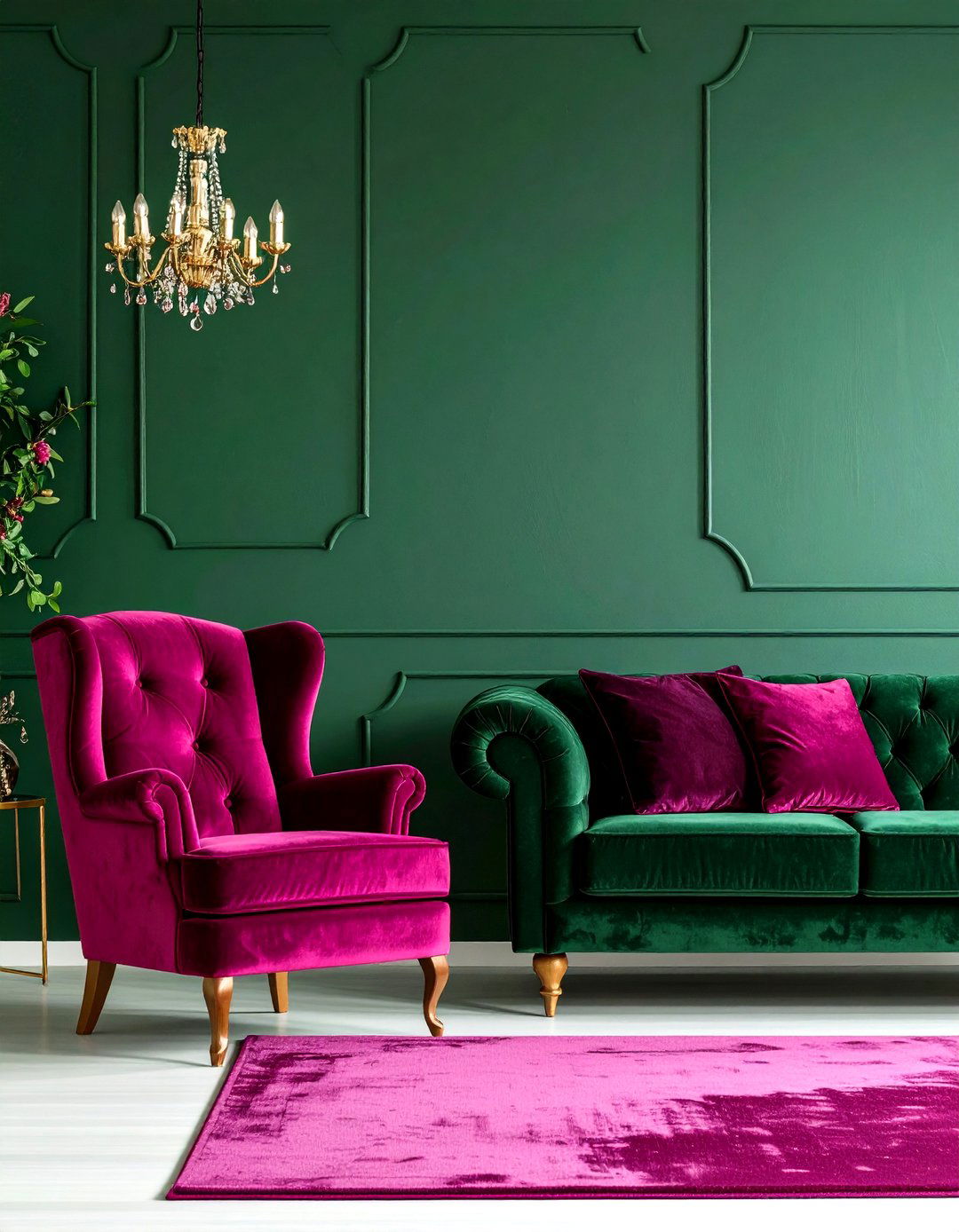 Green and Magenta - 20 Two Colour Combination for Living Room